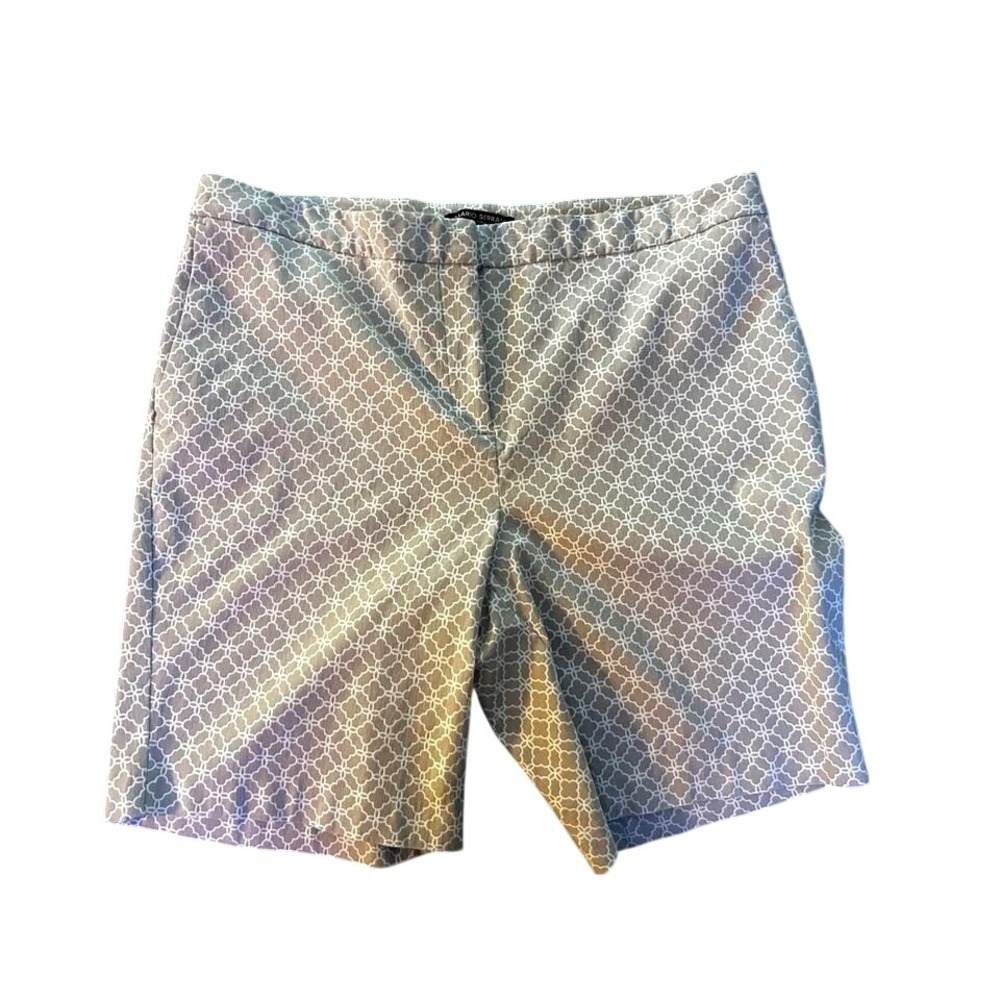 Mario Serrani Italy Beige White Shorts Classic Lightweight Women's Sz 14 Fits 12